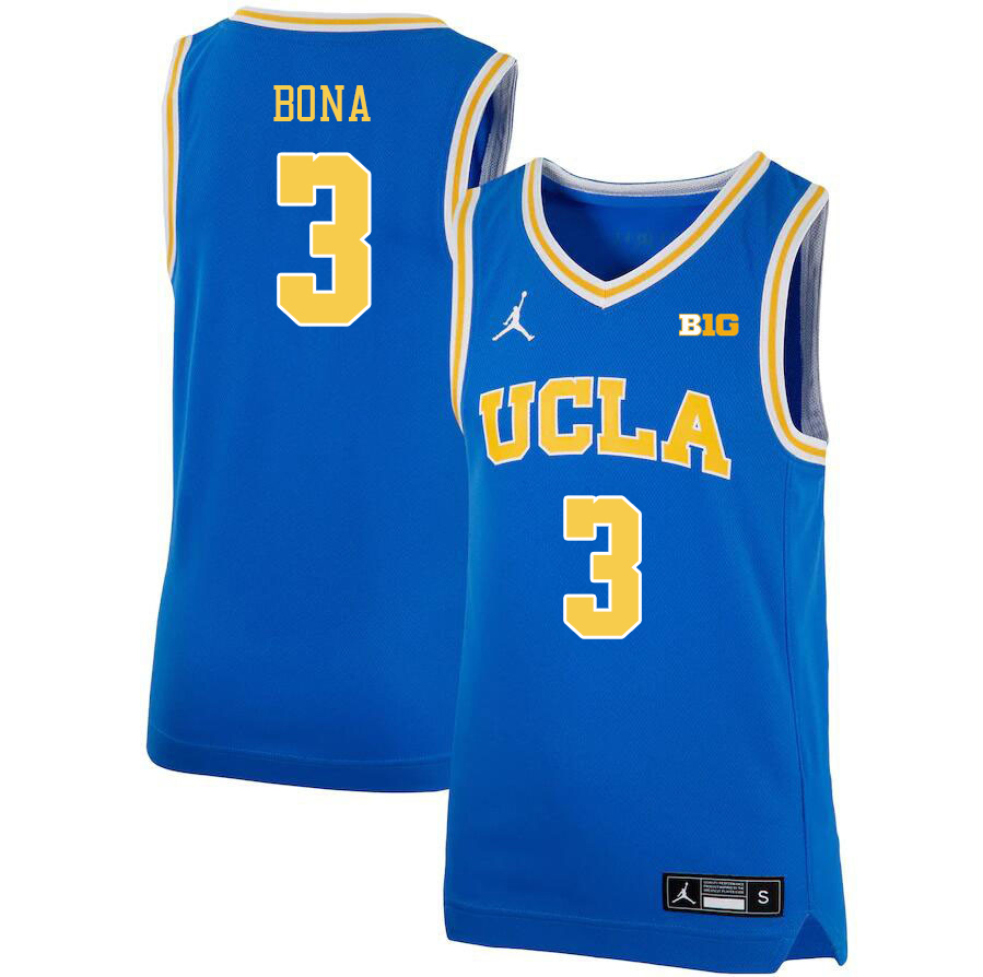 UCLA Bruins #3 Adem Bona Big 10 Conference College Basketball Jerseys Stitched Sale-Royal